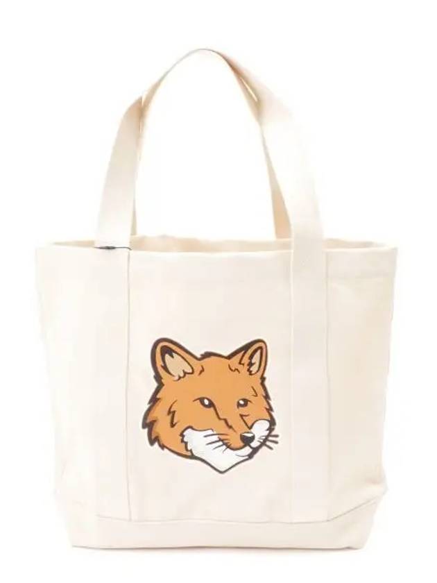 Fox Head Print Tote Bag Ecru - MAISON KITSUNE - BALAAN 2