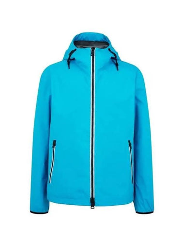 Men s 2 layer Gore Tex hooded zip up jacket blue 271592 - HERNO - BALAAN 1