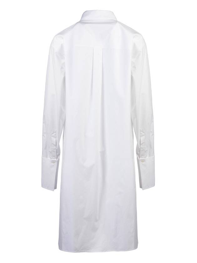 Deconstructed Shirt Cotton Midi Dress White - LOEWE - BALAAN 4