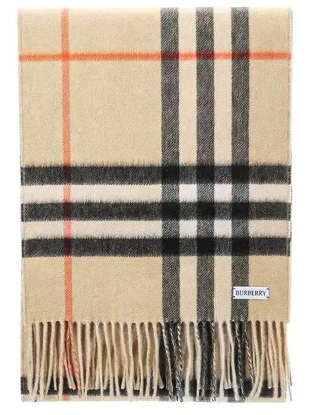 Check Reversible Cashmere Scarf Sand Beige - BURBERRY - BALAAN 2