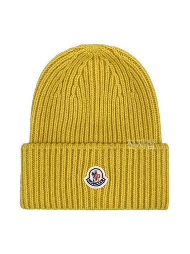 Wool cashmere beanie yellow 3B00066 M1127 132 3B000 66 270676 1039531 - MONCLER - BALAAN 1