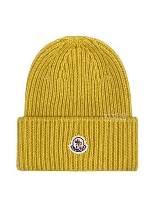 Wool Cashmere Beanie Yellow 3B00066 M1127 132 3B000 66 1039531 - MONCLER - BALAAN 1