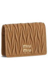 Matelasse Nappa Leather Card Wallet Brown - MIU MIU - BALAAN 2