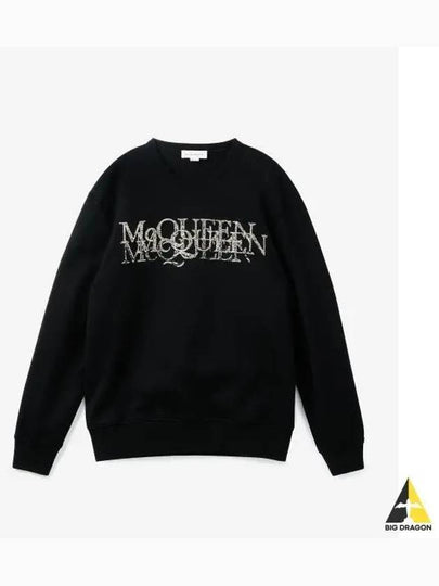 Logo Embellished Sweatshirt Black - ALEXANDER MCQUEEN - BALAAN 2