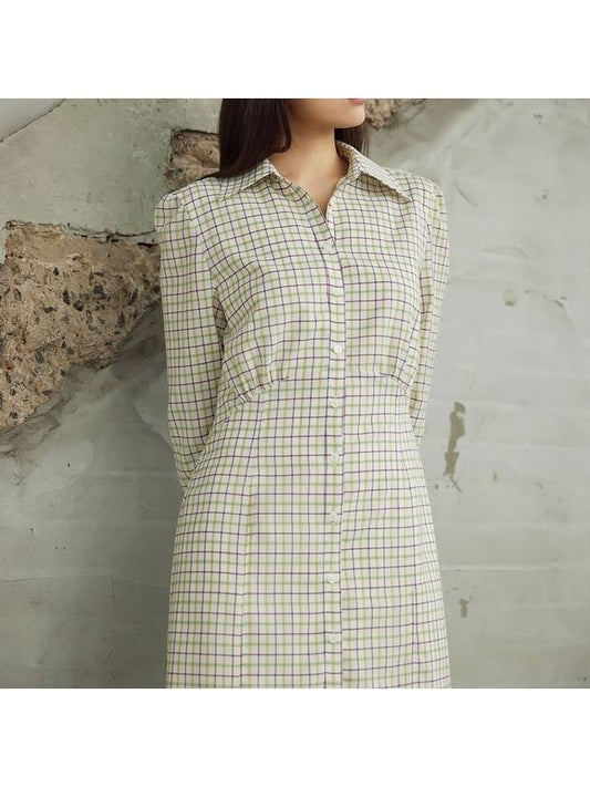 Wool blend GG check shirt dress - RS9SEOUL - BALAAN 2