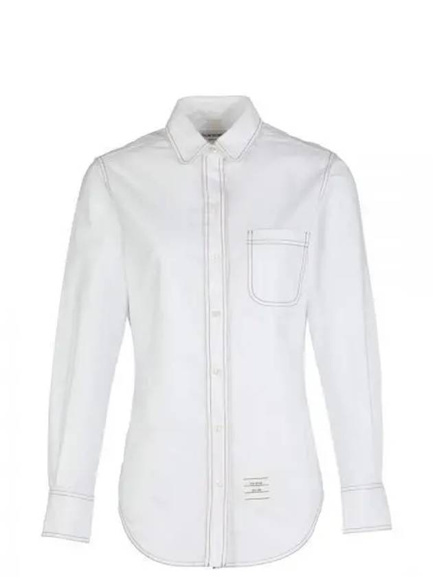 Classic Double Stitching Oxford Shirt White - THOM BROWNE - BALAAN.