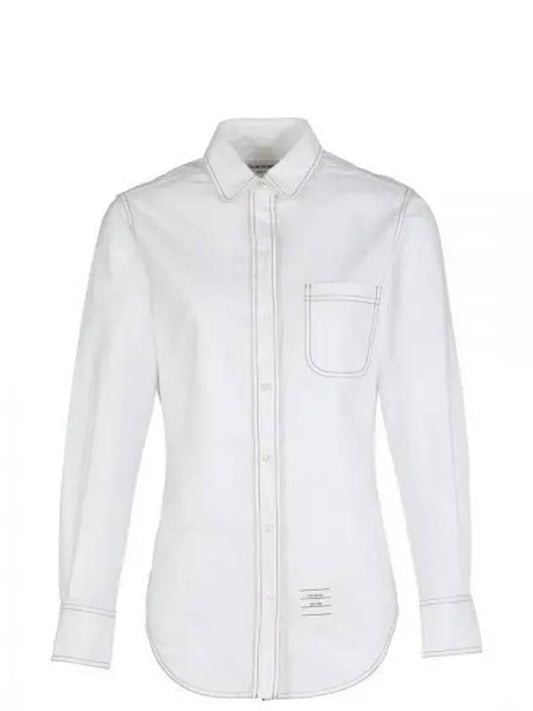 Classic Double Stitching Oxford Shirt White - THOM BROWNE - BALAAN.