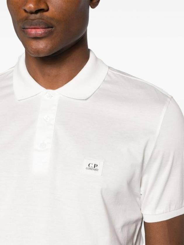 Logo Patch Polo Shirt White - CP COMPANY - BALAAN 6