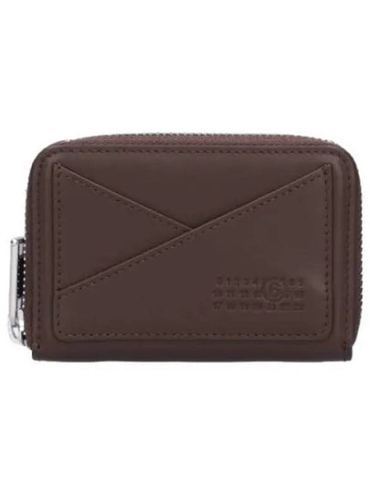 Embossed Numeric Logo Zip Around Half Wallet Brown - MAISON MARGIELA - BALAAN 2