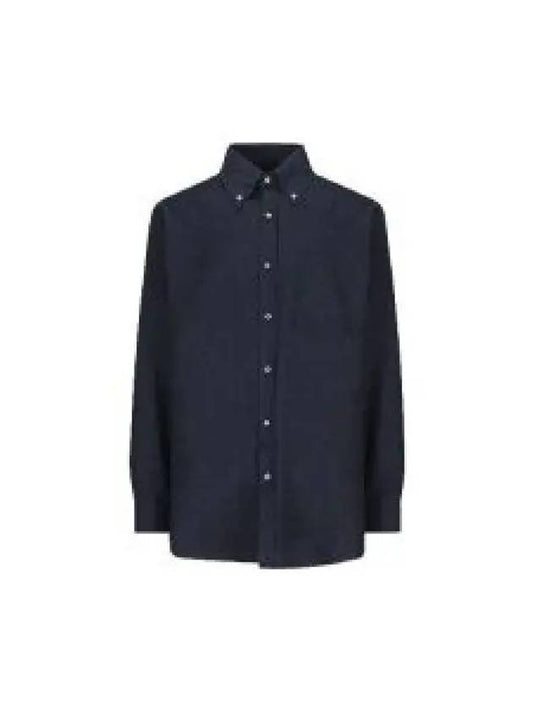 Agui Button Down Cotton Cashmere Long Sleeve Shirt Somber Blue - LORO PIANA - BALAAN 2