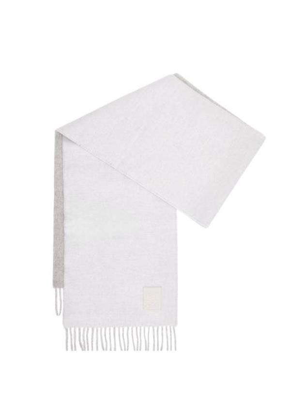 Wool Cashmere Scarf Light Grey White - LOEWE - BALAAN 2