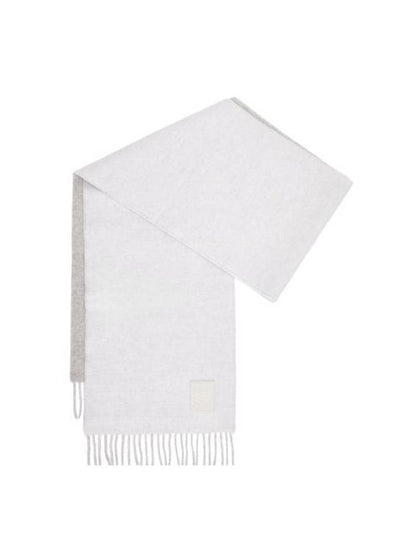 Wool Cashmere Scarf Light Grey White - LOEWE - BALAAN 2