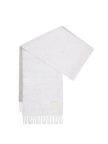 Wool Cashmere Scarf Light Grey White - LOEWE - BALAAN 1