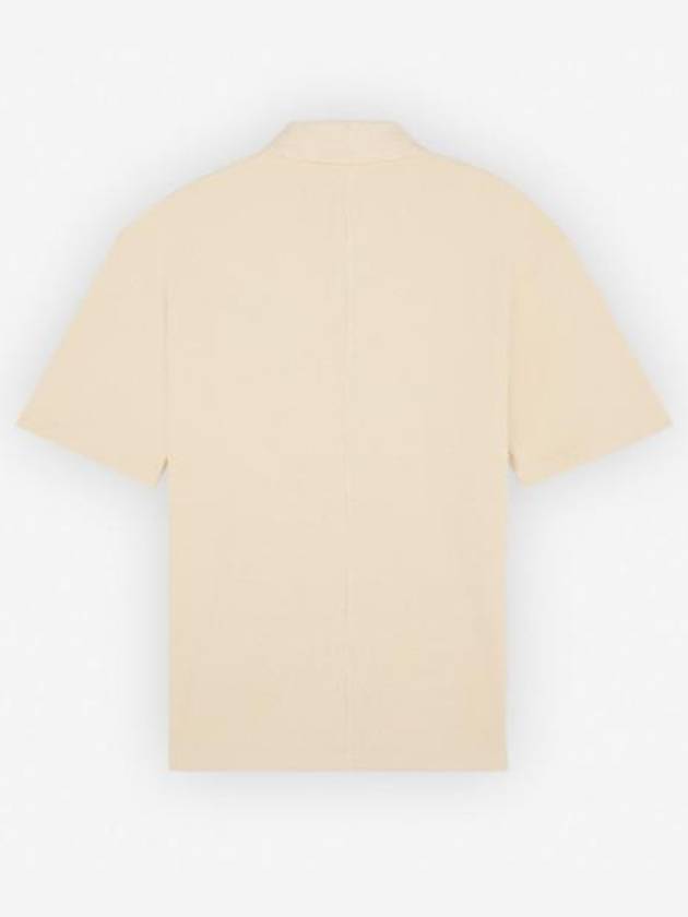 Oversized Textured Polo Shirt Wheat - MAISON KITSUNE - BALAAN 3