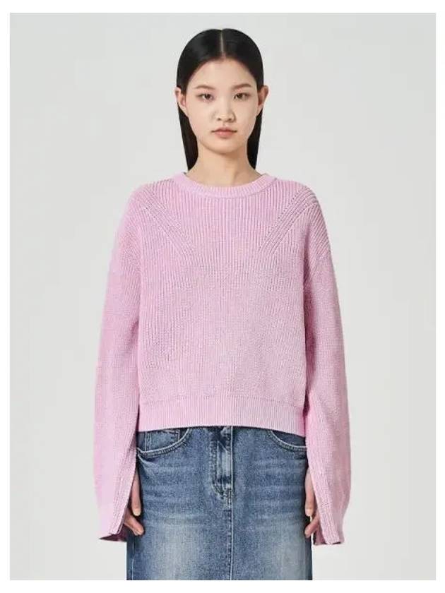 Sleeve zipper detail crop knit pullover pink Domestic product GM0023112442170 - JUUN.J - BALAAN 1