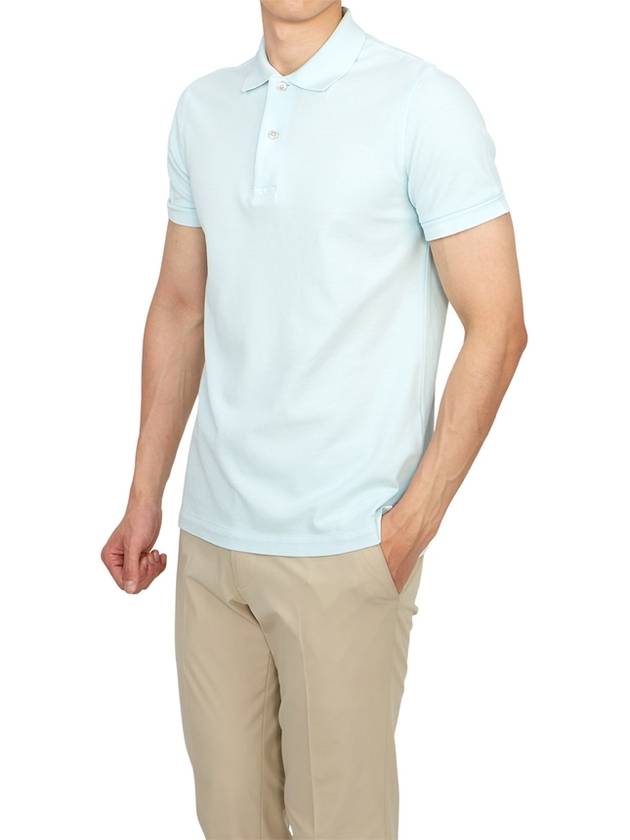 Men's Classic Tennis Short Sleeve Polo Shirt Light Blue - TOM FORD - BALAAN 7