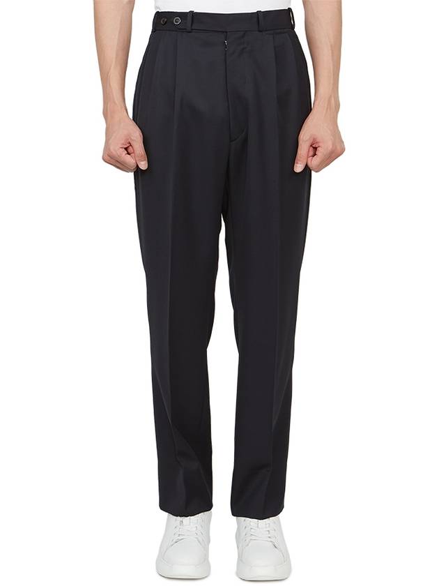 Gabardine Virgin Wool Straight Pants Navy - MAISON MARGIELA - BALAAN 2