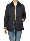 Corduroy Collar Quilted Jacket Navy - BURBERRY - BALAAN 6