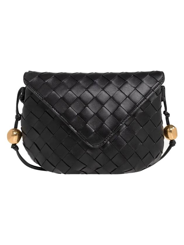 Intrecciato Mini Leather Cross Bag Black - BOTTEGA VENETA - BALAAN 1