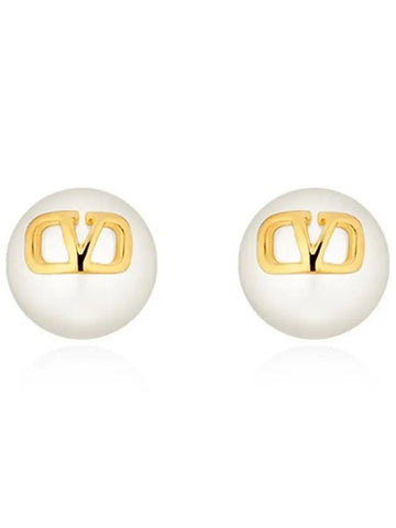 Garabini V logo pearl earrings - RED VALENTINO - BALAAN 1