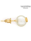 V Logo Signature Pearl Earrings Gold - VALENTINO - BALAAN 4