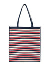 Jacquard Stripe Flat Tote Bag Navy - MARNI - BALAAN 4