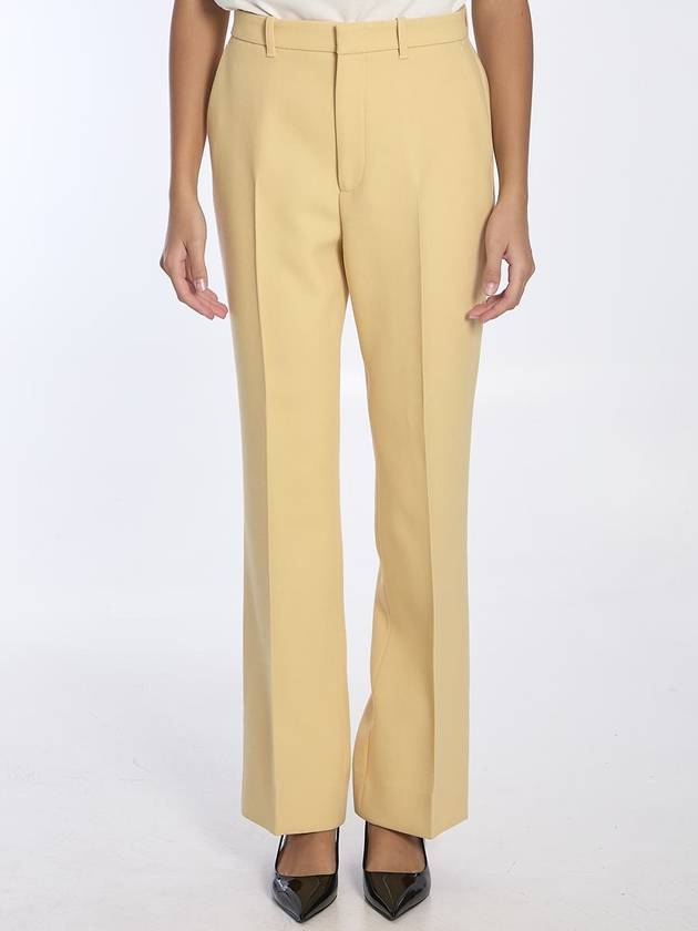 Light wool crepe straight pants cream - GUCCI - BALAAN 2