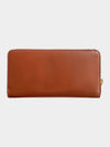 Triomphe Large Zipper Smooth Calfskin Long Wallet Brown - CELINE - BALAAN 3