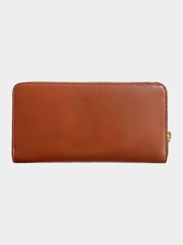 Triomphe Large Zipper Smooth Calfskin Long Wallet Brown - CELINE - BALAAN 3