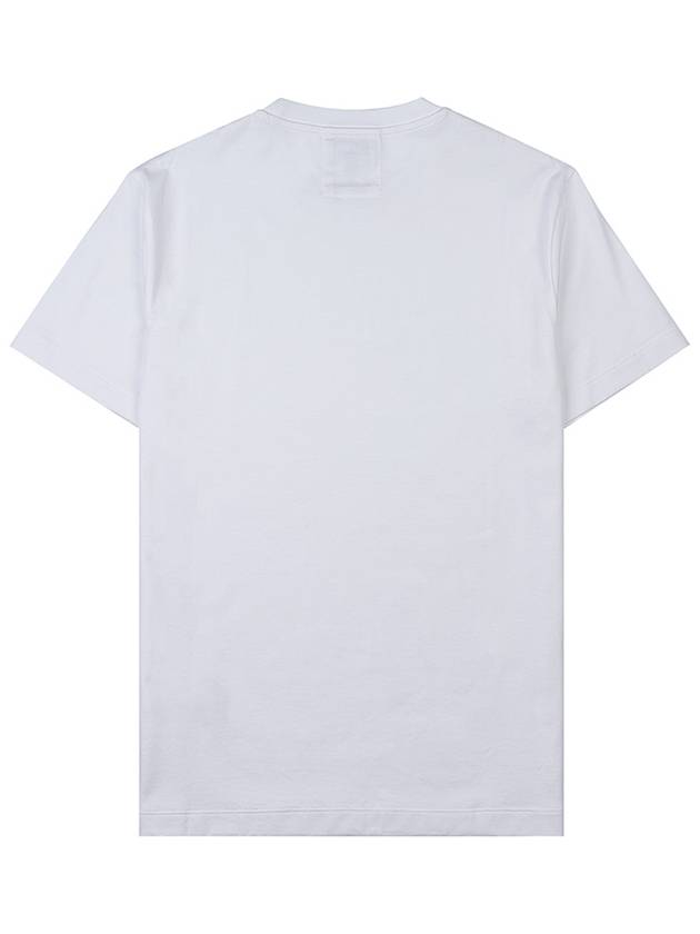 Logo Jacquard Cotton Short Sleeve T-Shirt White - EMPORIO ARMANI - BALAAN.