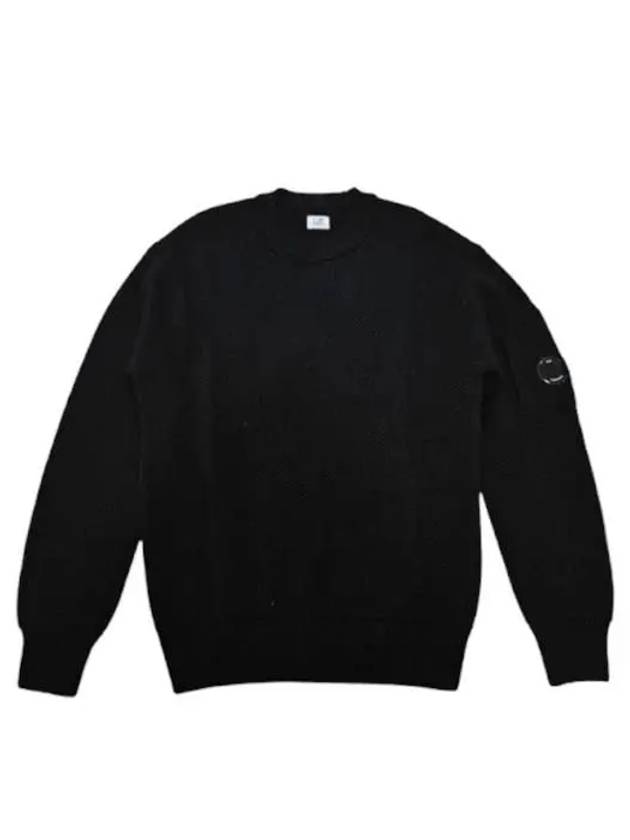 Re-Wool Lens Crewneck Knit Top Black - CP COMPANY - BALAAN 2