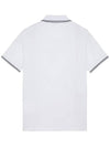 Stretch Cotton Pique Short Sleeve Polo Shirt White - STONE ISLAND - BALAAN 4