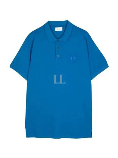 Embroidery Logo Short Sleeve Polo Shirt Blue - BALLY - BALAAN 2