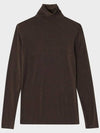 Wool Silky Turtleneck Brown - NOIRER FOR WOMEN - BALAAN 3