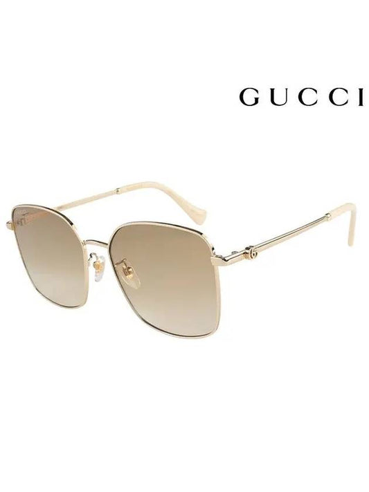 Eyewear Interlocking G Square Sunglasses Gold - GUCCI - BALAAN 2