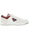 Downtown Re-Nylon Low Top Sneakers White Garnet - PRADA - BALAAN 1