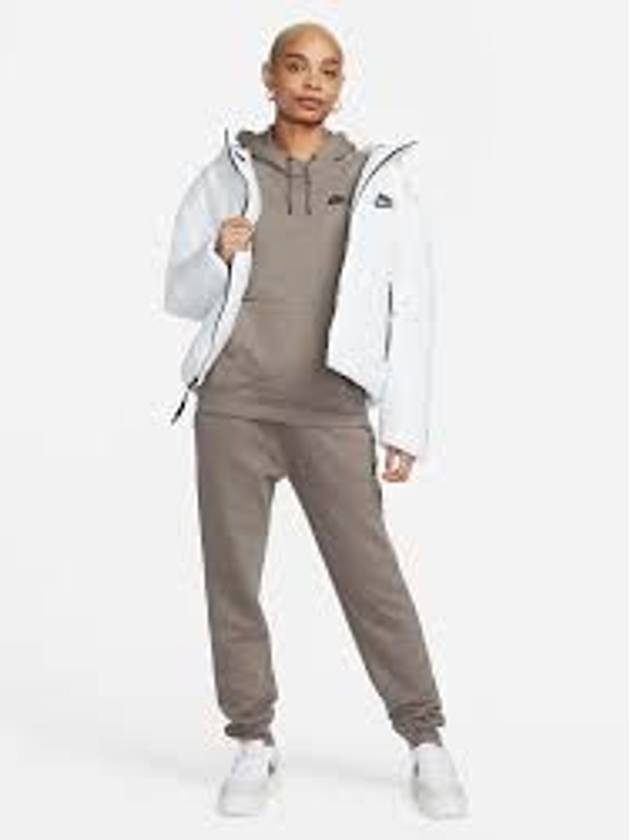 Women's Essential Fleece Hoodie Grey - NIKE - BALAAN 4