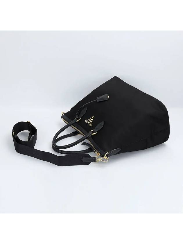 Tessuto Nylon Saffiano Tote Shoulder Bag Black - PRADA - BALAAN 4