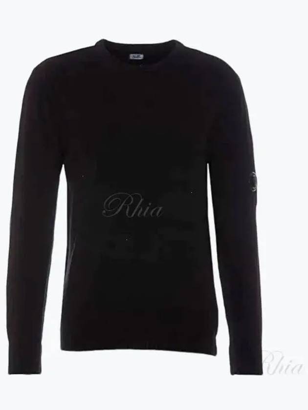 Chenille Cotton Plain Jumper Knit Top Black - CP COMPANY - BALAAN 2