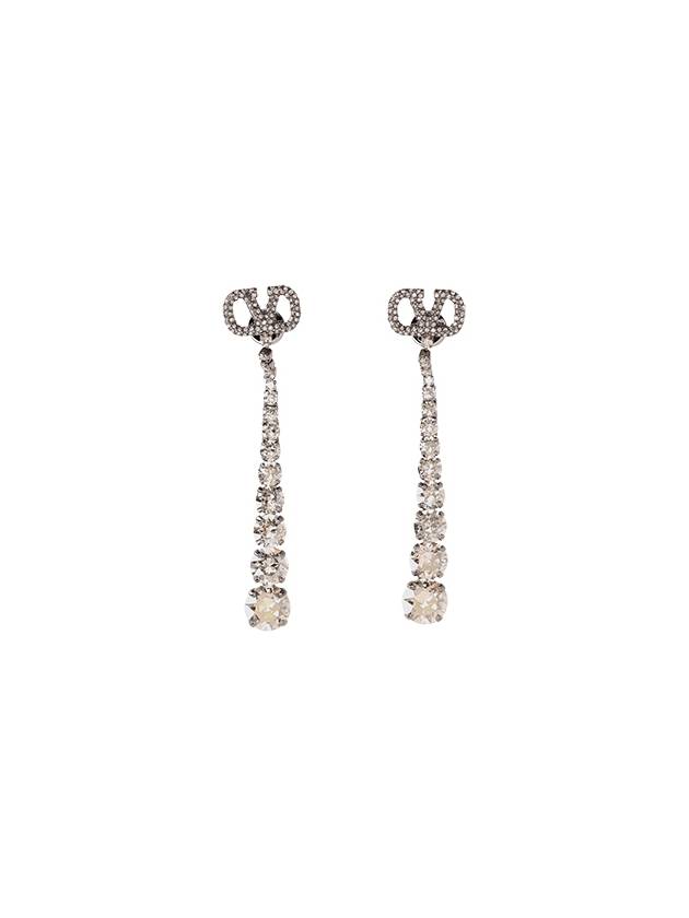 VLOGO SIGNATURE EARRINGS IN METAL AND SWAROVSKI CRYSTALS - VALENTINO - BALAAN 1