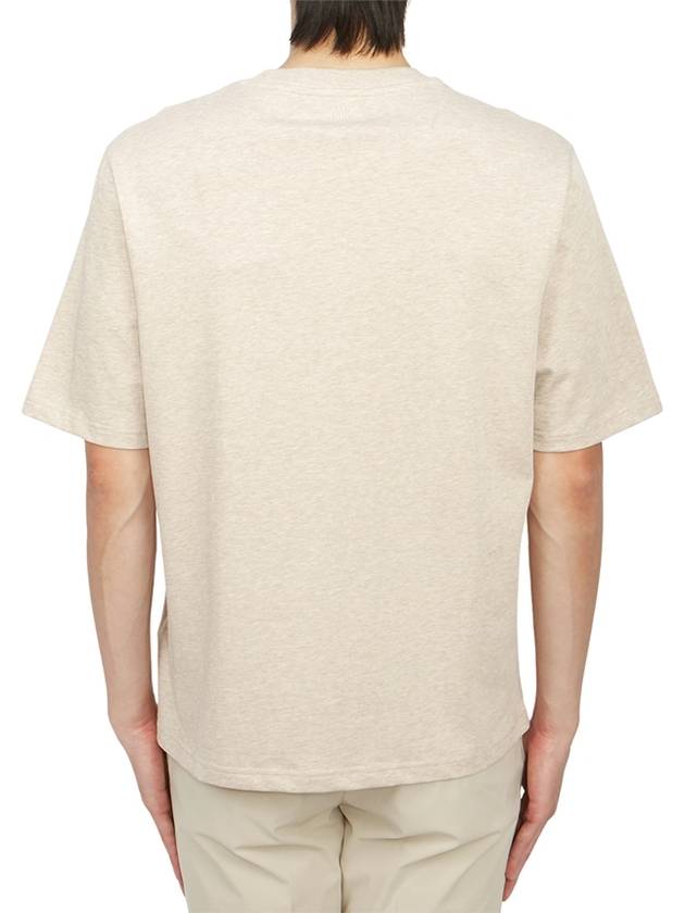 Small Heart Logo Boxy Fit Short Sleeve T-shirt Heather Light Beige - AMI - BALAAN 4