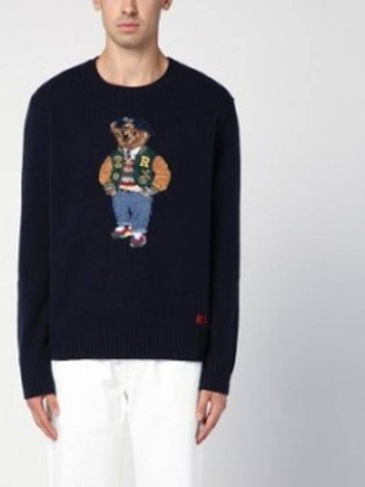 Polo Bear Intarsia Wool Cashmere Sweatshirt Navy - POLO RALPH LAUREN - BALAAN 2