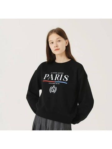 Brushed Options Standard Classic Paris Sweat Shirts BLACK - LE SOLEIL MATINEE - BALAAN 1