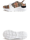 Vintage Check And Leather Sneakers White Archive Beige - BURBERRY - BALAAN 5