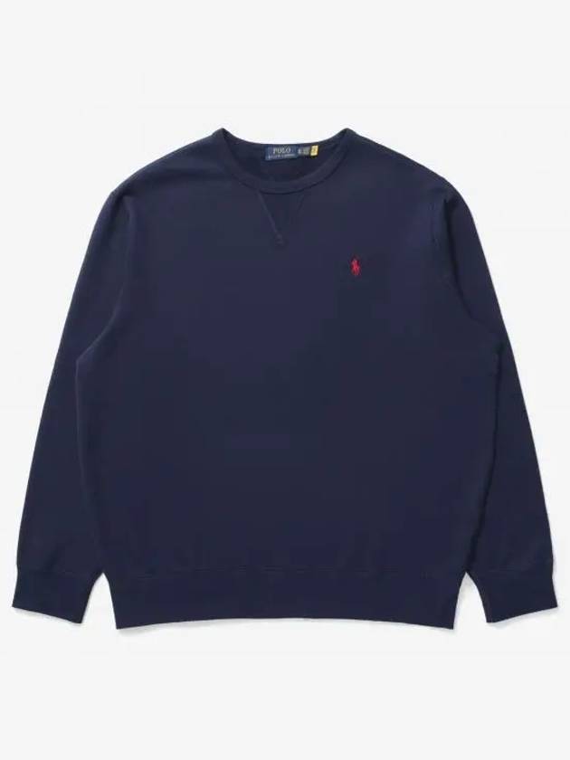 Embroidered Logo Pony Crew Neck Sweatshirt Navy - POLO RALPH LAUREN - BALAAN 2