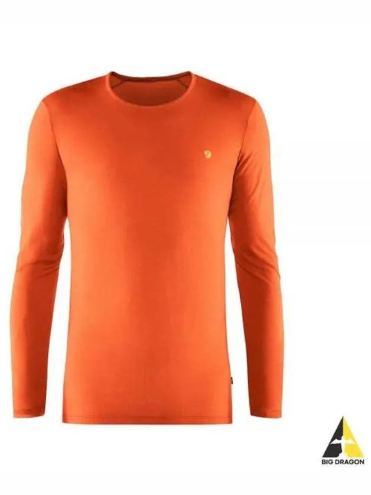 Women s Bergtagen Thin Wool Long Sleeve T Shirt Hokkaido Orange 89886208 LS W - FJALL RAVEN - BALAAN 1
