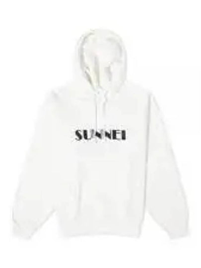 Embroidered Logo Drawstring Hoodie White - SUNNEI - BALAAN 2