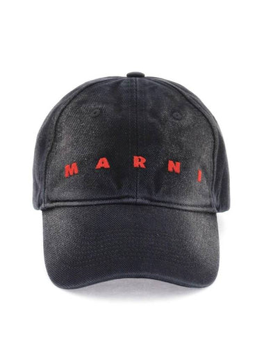 Embroidered Logo Denim Ball Cap Black - MARNI - BALAAN 1