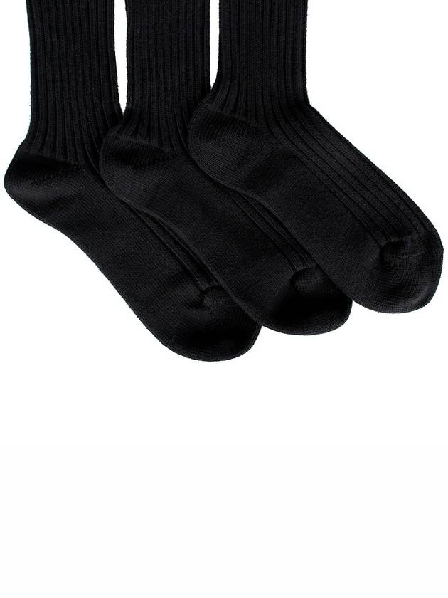 Heart Logo Socks 3 Packs Set Black - AMI - BALAAN 7