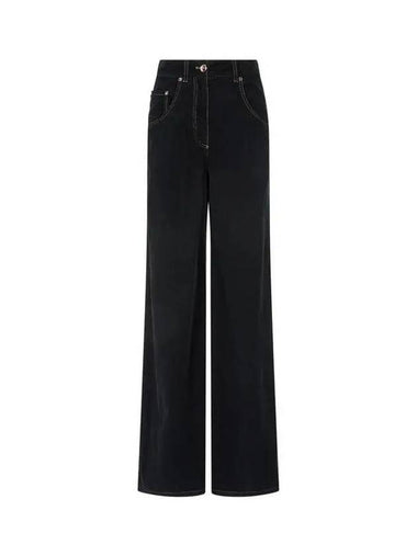 Women s Wide Flare Corduroy Pants Black 271029 - BRUNELLO CUCINELLI - BALAAN 1